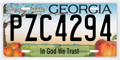 GA license plate PZC4294