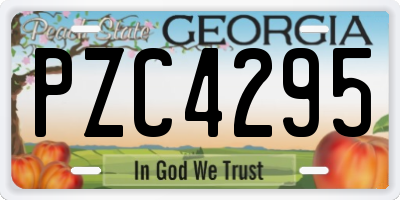 GA license plate PZC4295