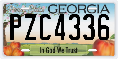 GA license plate PZC4336