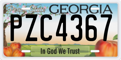 GA license plate PZC4367