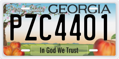 GA license plate PZC4401