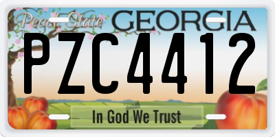 GA license plate PZC4412