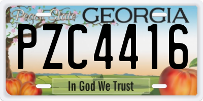 GA license plate PZC4416