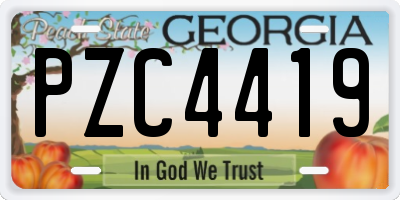 GA license plate PZC4419