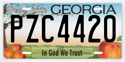 GA license plate PZC4420