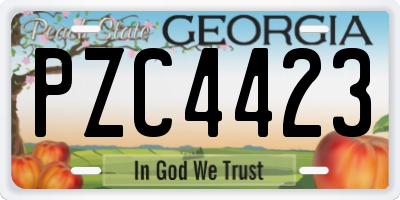 GA license plate PZC4423