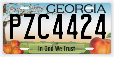 GA license plate PZC4424