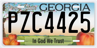 GA license plate PZC4425
