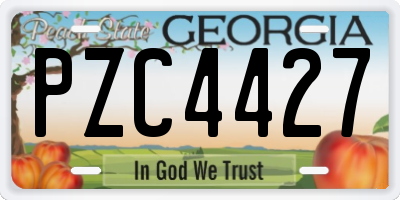 GA license plate PZC4427