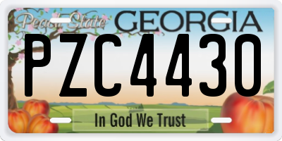 GA license plate PZC4430