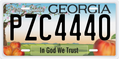 GA license plate PZC4440