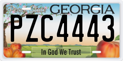 GA license plate PZC4443