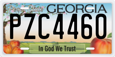 GA license plate PZC4460
