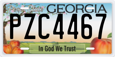 GA license plate PZC4467