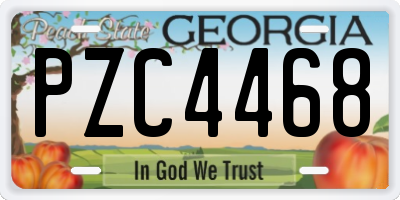 GA license plate PZC4468