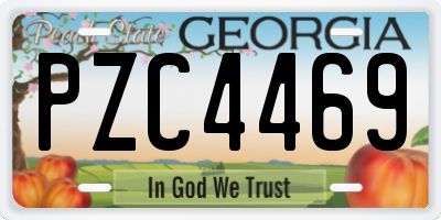 GA license plate PZC4469
