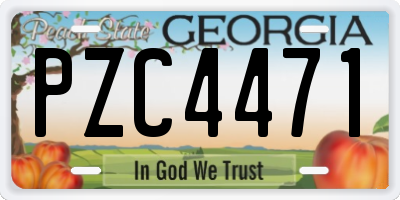 GA license plate PZC4471