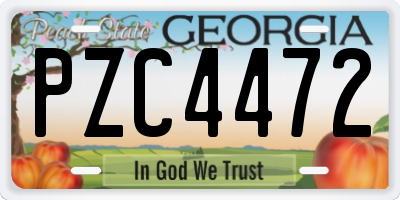 GA license plate PZC4472