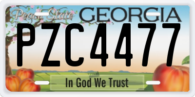 GA license plate PZC4477