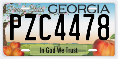GA license plate PZC4478