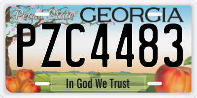 GA license plate PZC4483