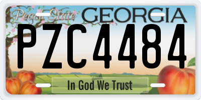 GA license plate PZC4484