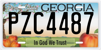 GA license plate PZC4487