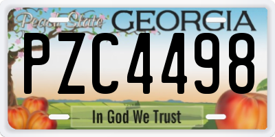 GA license plate PZC4498