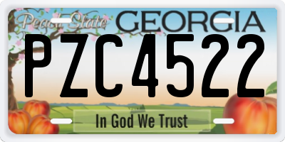 GA license plate PZC4522
