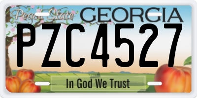GA license plate PZC4527