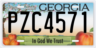 GA license plate PZC4571