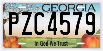 GA license plate PZC4579