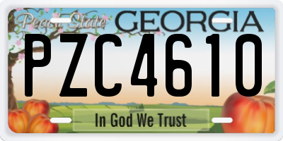 GA license plate PZC4610
