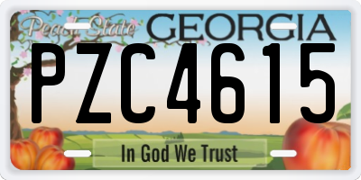 GA license plate PZC4615