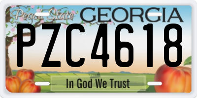 GA license plate PZC4618
