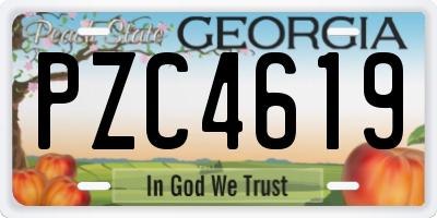 GA license plate PZC4619