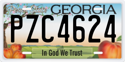 GA license plate PZC4624