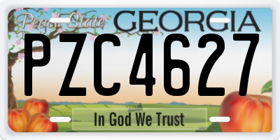 GA license plate PZC4627