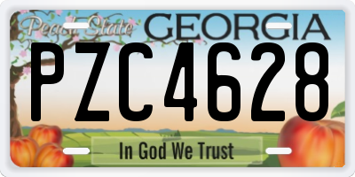 GA license plate PZC4628
