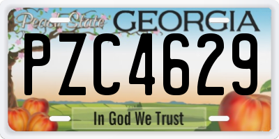 GA license plate PZC4629