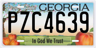 GA license plate PZC4639
