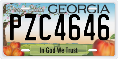 GA license plate PZC4646