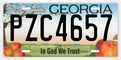 GA license plate PZC4657