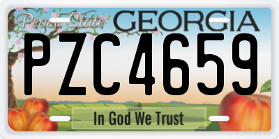 GA license plate PZC4659