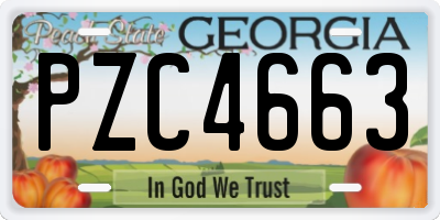 GA license plate PZC4663