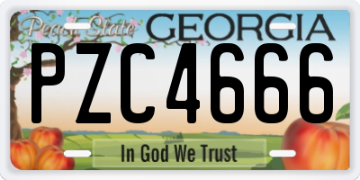 GA license plate PZC4666