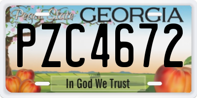 GA license plate PZC4672