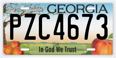 GA license plate PZC4673