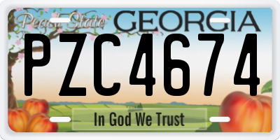 GA license plate PZC4674