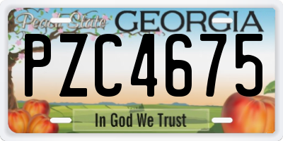 GA license plate PZC4675